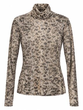 90s Vintage Sno Skins Leopard Velvet Turtleneck Top M Made in USA